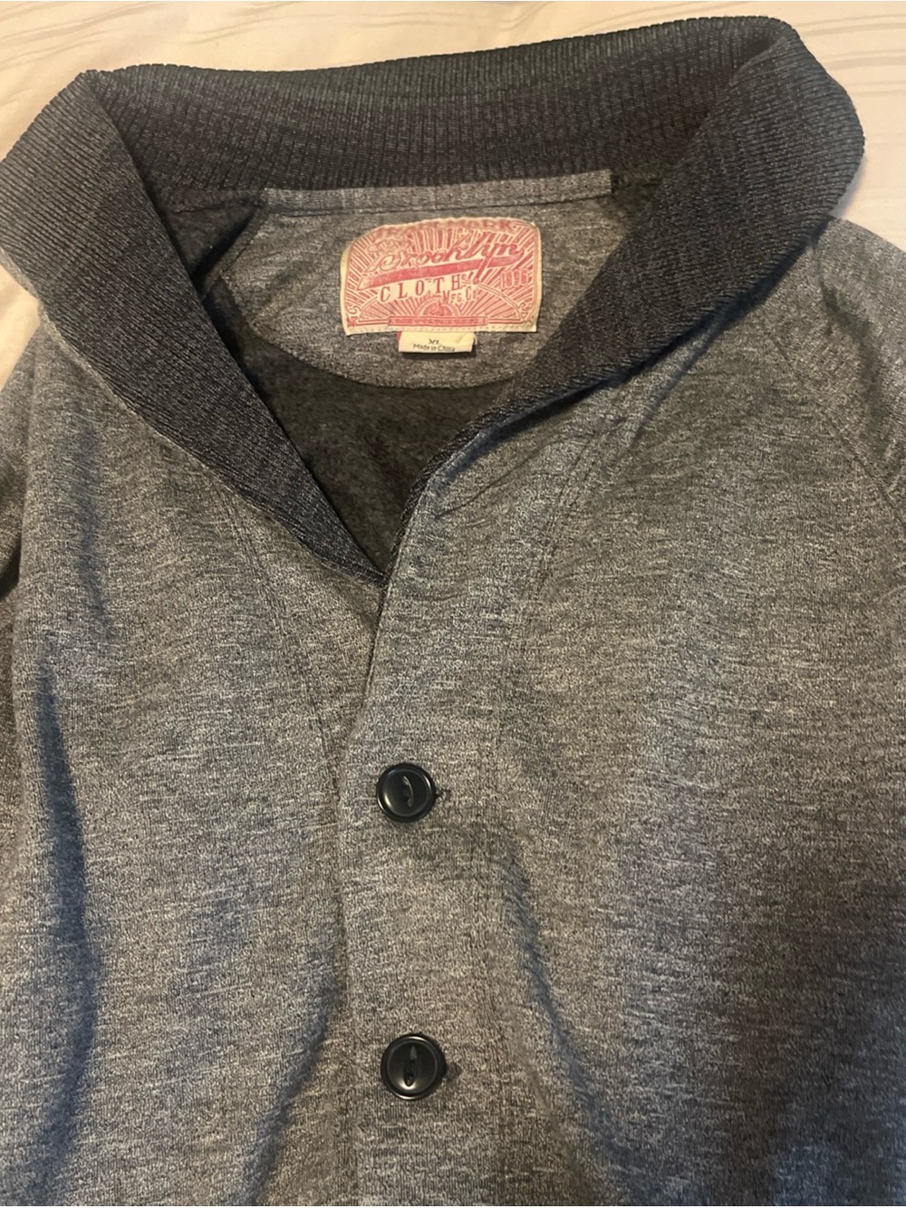 Brooklyn Cloth Men's Shawl Collar Cardigan - Heather Gray